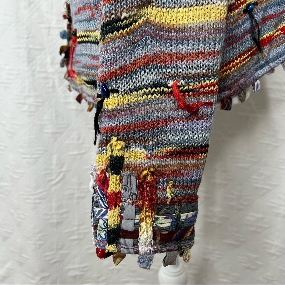 Sandy Starkman Women's  Multi Color Button Down Sweater Knitted Jacket - Picture 8 of 10